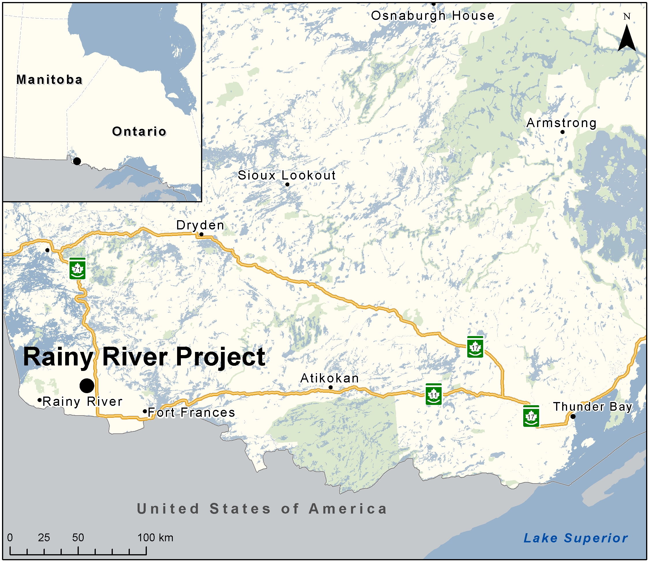 Map depicting the location of the project, as described in the current document.