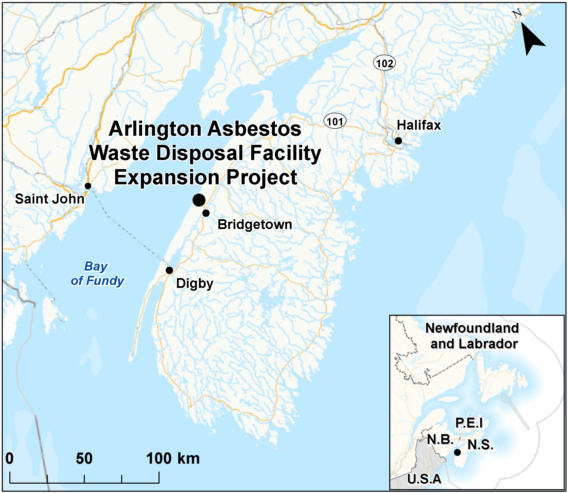Map depicting the location of the project, as described in the current document.